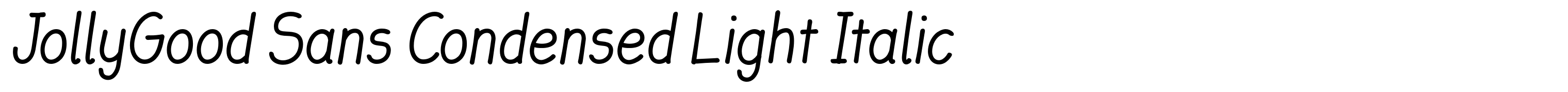 JollyGood Sans Condensed Light Italic